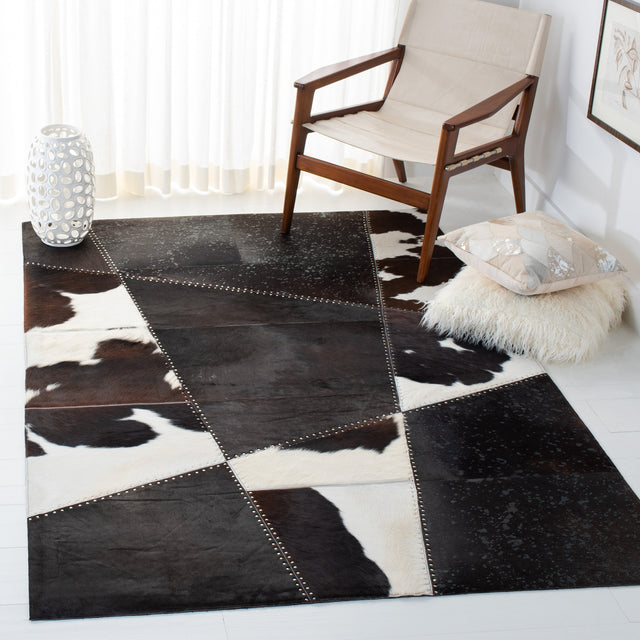 Safavieh Studio Leather Stl184T Dark Brown/Ivory Rugs.