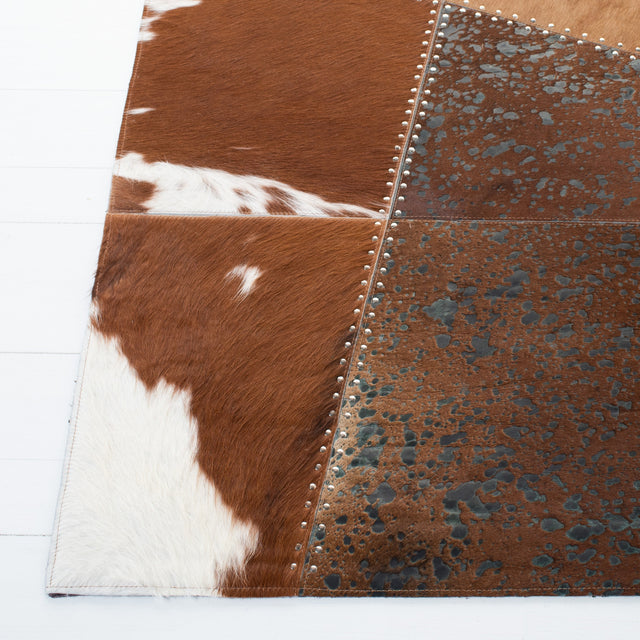 Safavieh Studio Leather Stl185T Brown/Ivory Rugs.