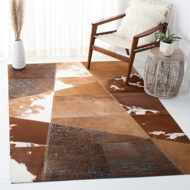 Safavieh Studio Leather Stl185T Brown/Ivory Rugs.