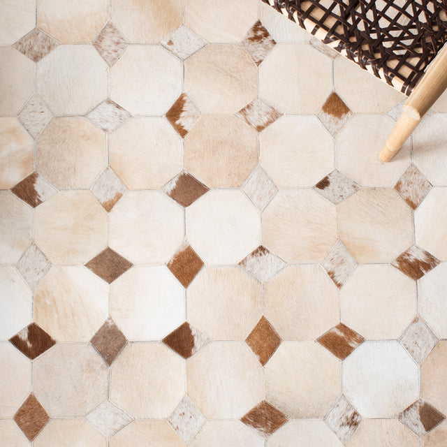 Safavieh Studio Leather Stl228A Ivory/Brown Rugs.