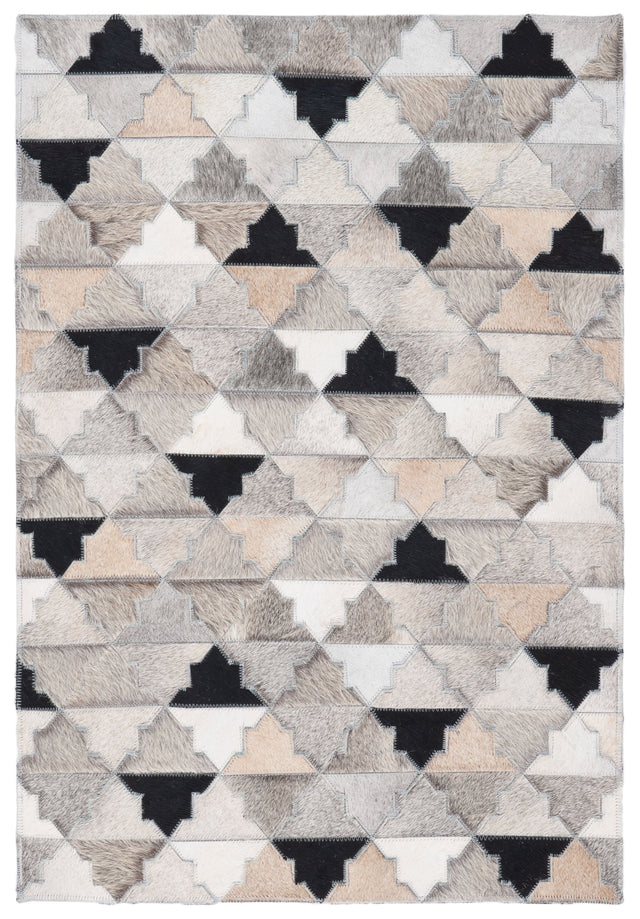 Safavieh Studio Leather Stl230F Grey/Black Rugs.