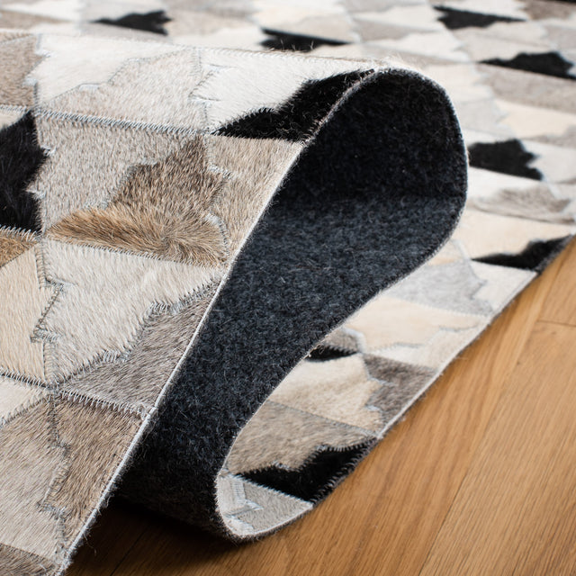 Safavieh Studio Leather Stl230F Grey/Black Rugs.