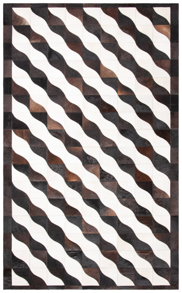 Safavieh Studio Leather Stl801Z Black/Ivory Rugs.