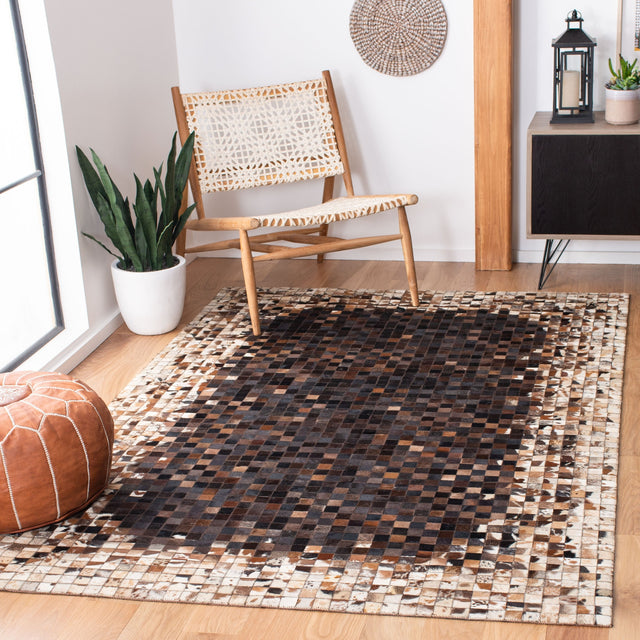 Safavieh Studio Leather Stl803B Beige/Brown Rugs.