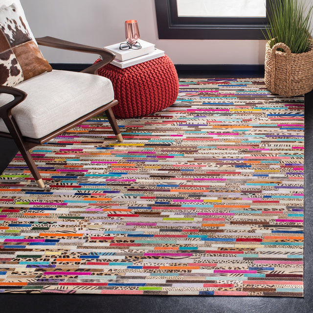 Safavieh Studio Leather Stl808A Ivory/Blue Rugs.