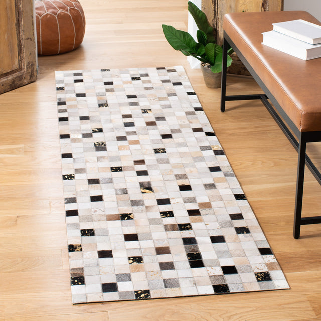 Safavieh Studio Leather Stl810A Ivory/Black Rugs.