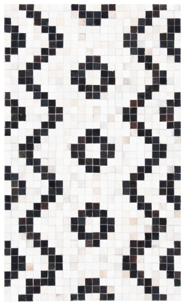 Safavieh Studio Leather Stl811A Ivory/Black Rugs.