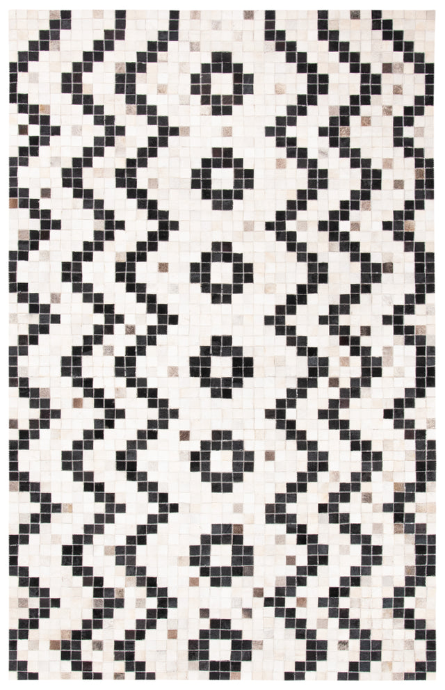 Safavieh Studio Leather Stl811A Ivory/Black Rugs.
