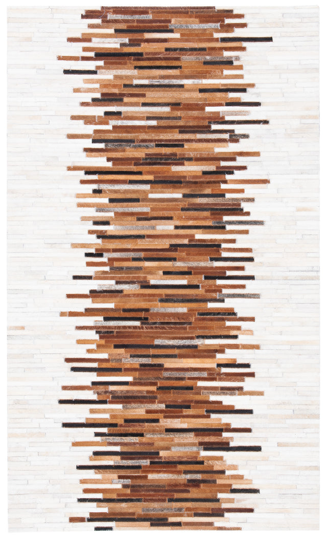 Safavieh Studio Leather Stl814A Ivory/Brown Rugs.