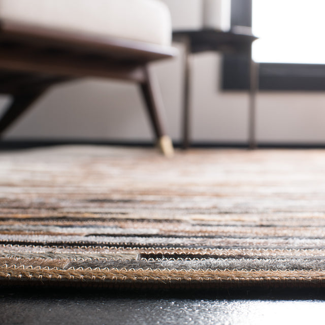 Safavieh Studio Leather Stl814A Ivory/Brown Rugs.