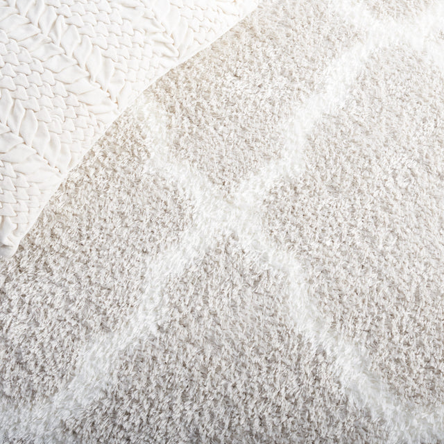 Safavieh Tahoe Shag Tho675G Silver/White Rug.