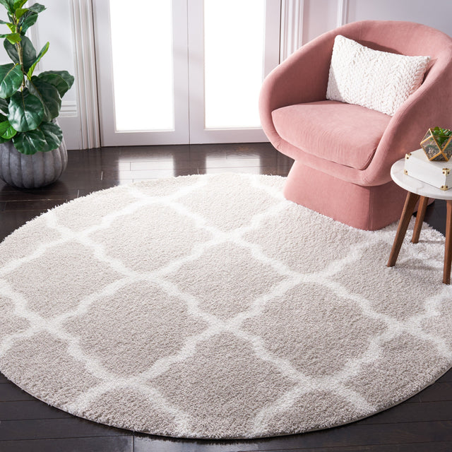 Safavieh Tahoe Shag Tho675G Silver/White Rug.