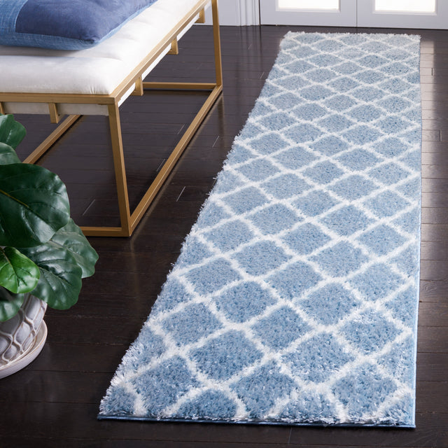 Safavieh Tahoe Shag Tho675M Blue/White Rug.