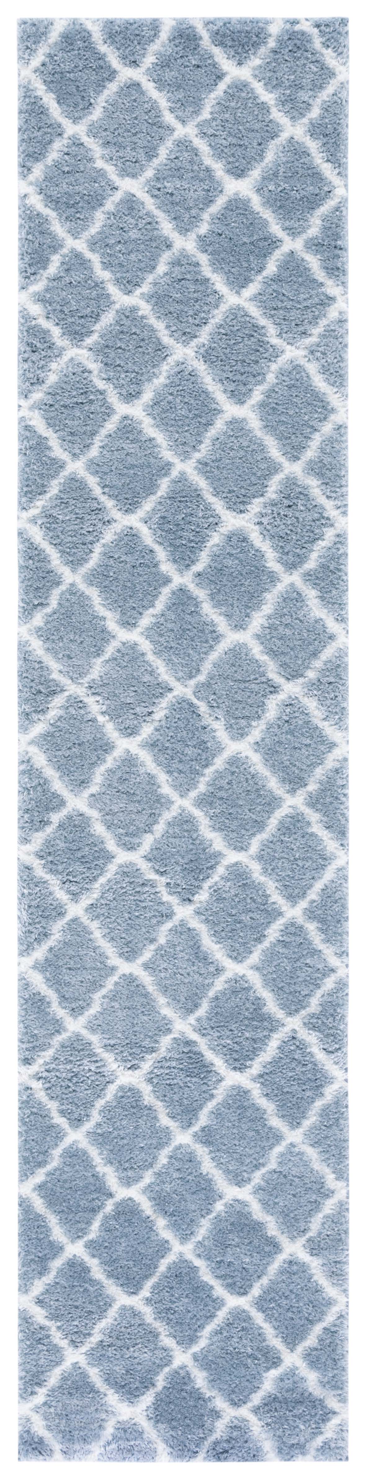 Safavieh Tahoe Shag Tho675M Blue/White Rug.