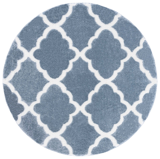 Safavieh Tahoe Shag Tho675M Blue/White Rug.