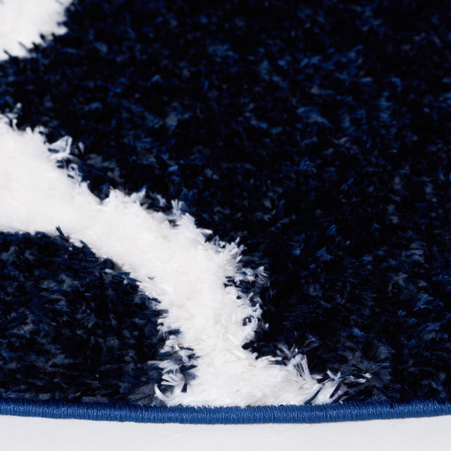 Safavieh Tahoe Shag Tho675N Navy/White Rug.