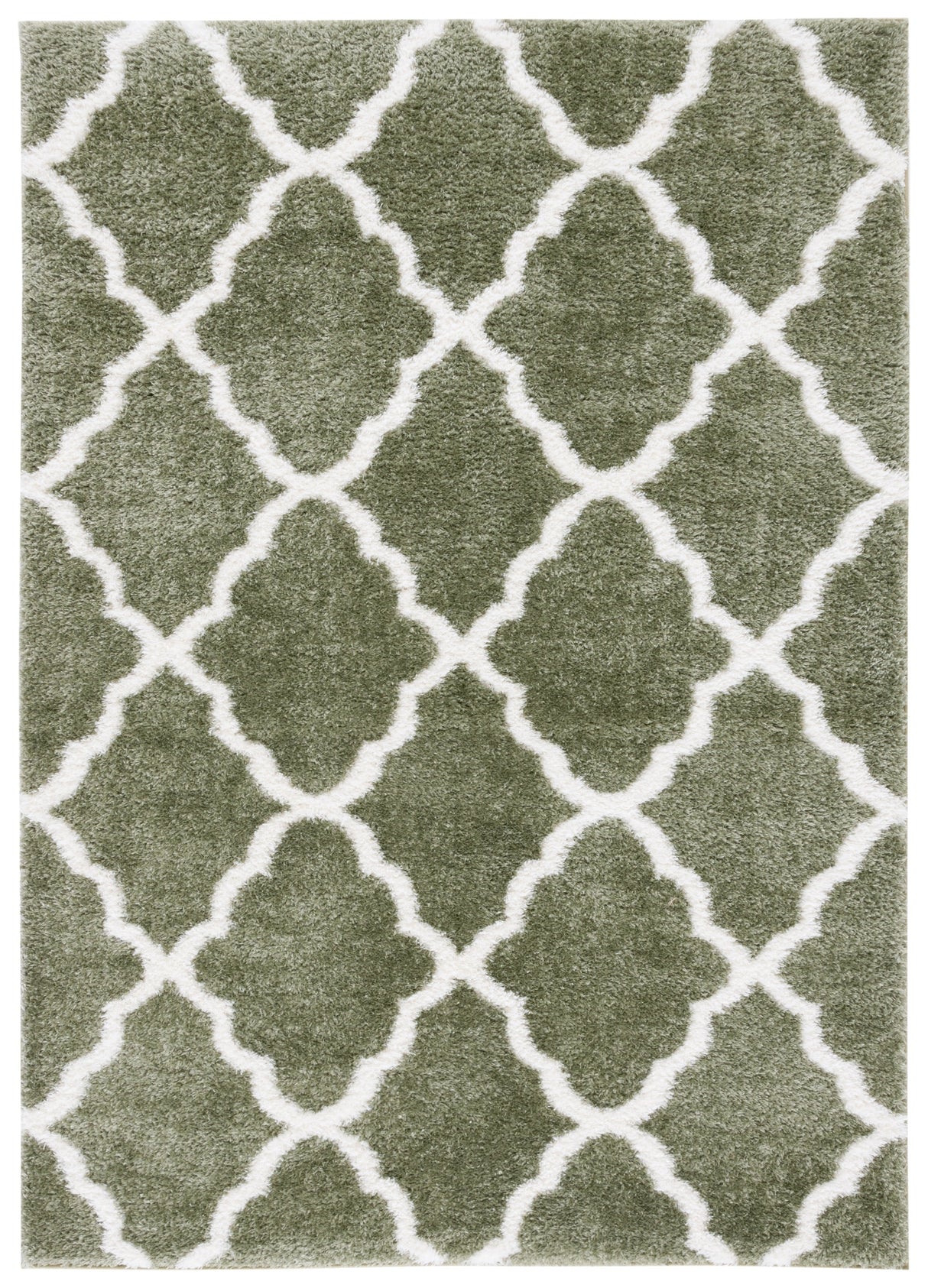 Safavieh Tahoe Shag Tho675W Sage/White Rug.
