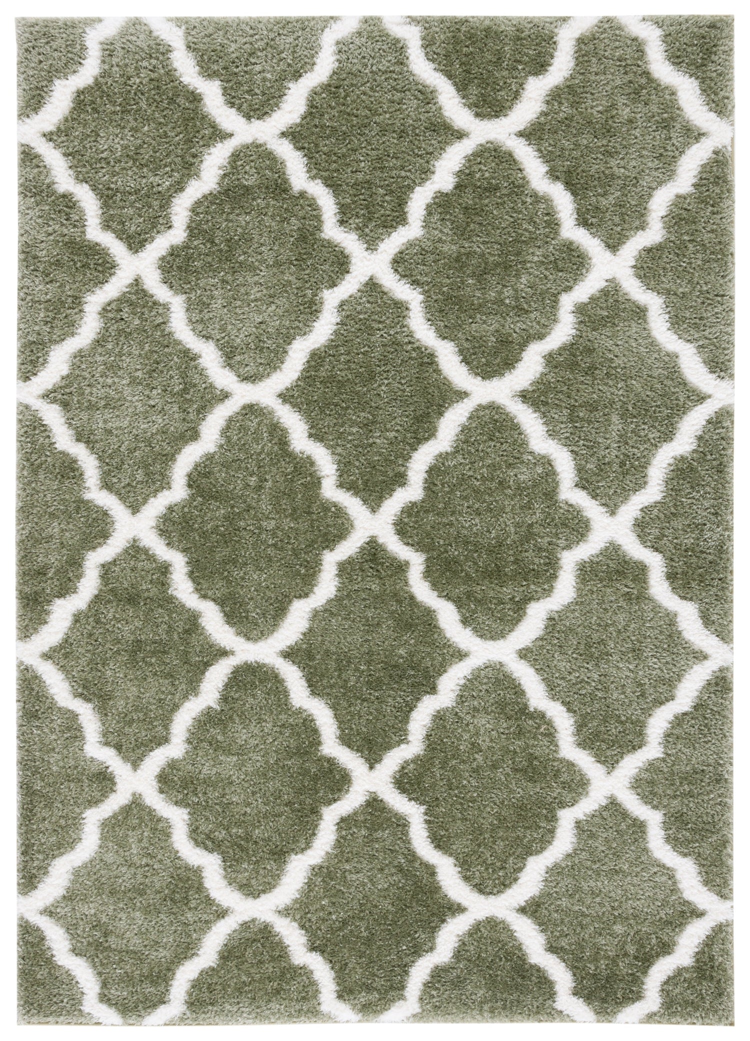 Safavieh Tahoe Shag Tho675W Sage/White Rug.