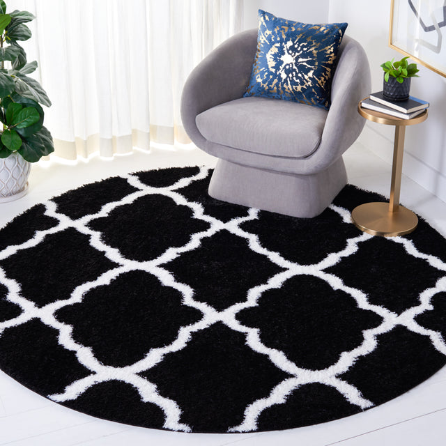 Safavieh Tahoe Shag Tho675Z Black/White Rug.