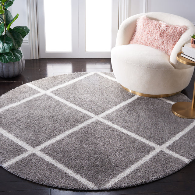 Safavieh Tahoe Shag Tho676G Grey/White Rug.
