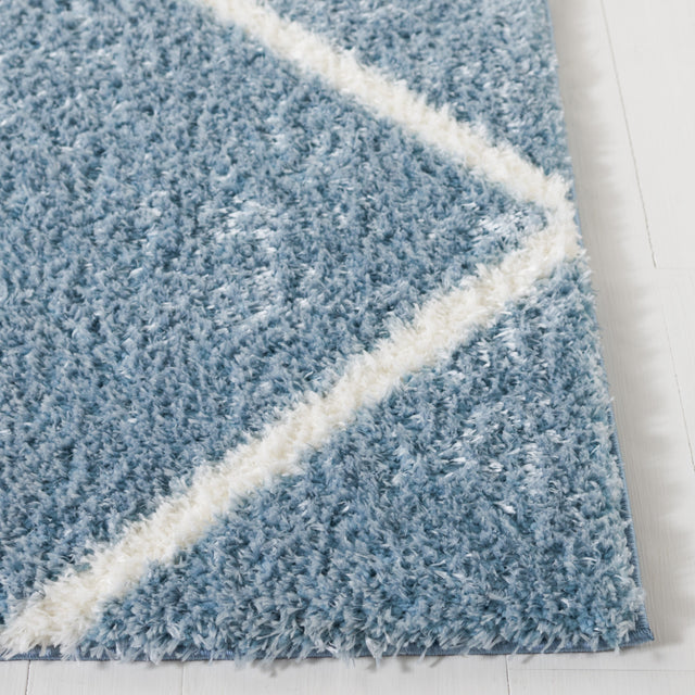 Safavieh Tahoe Shag Tho676M Blue/White Rug.