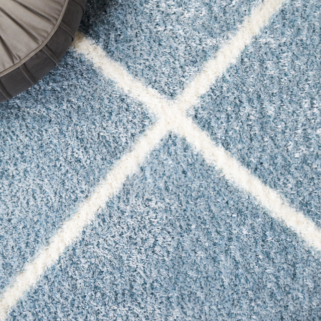 Safavieh Tahoe Shag Tho676M Blue/White Rug.