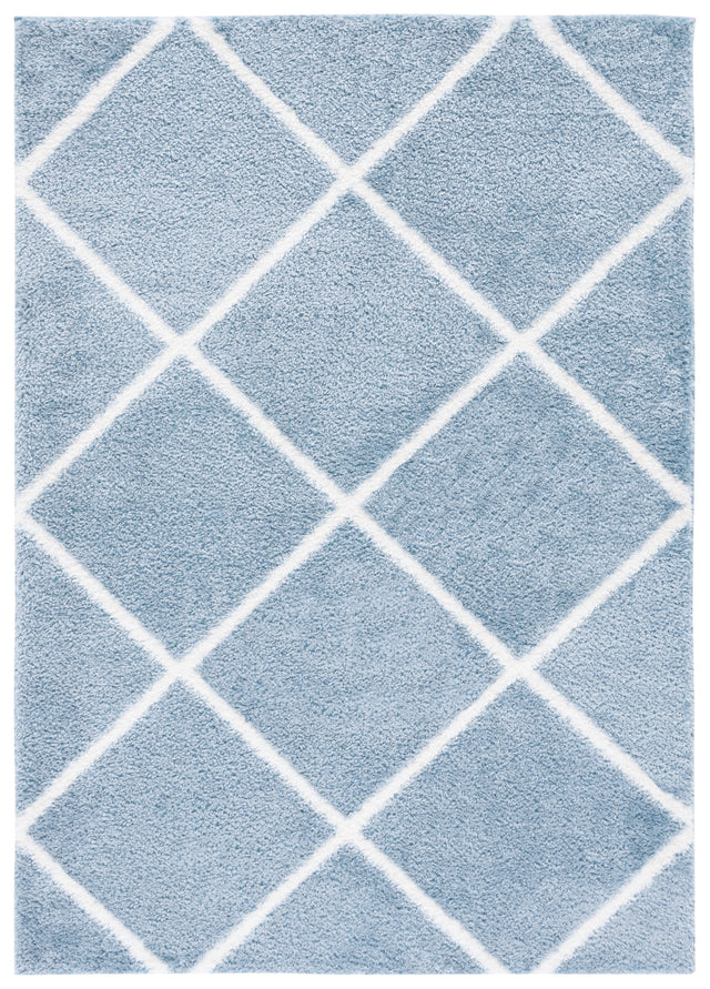 Safavieh Tahoe Shag Tho676M Blue/White Rug.
