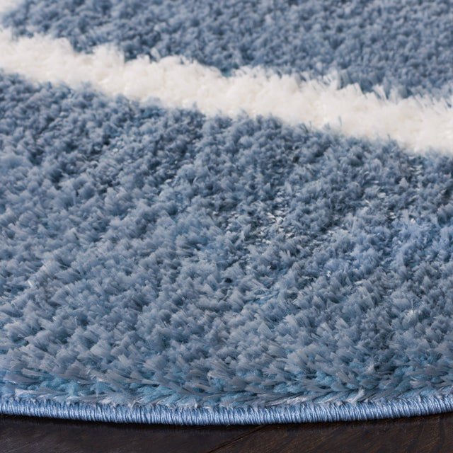 Safavieh Tahoe Shag Tho676M Blue/White Rug.