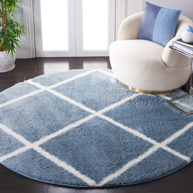 Safavieh Tahoe Shag Tho676M Blue/White Rug.