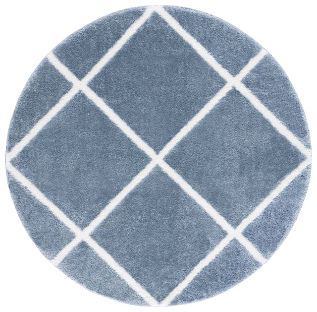 Safavieh Tahoe Shag Tho676M Blue/White Rug.