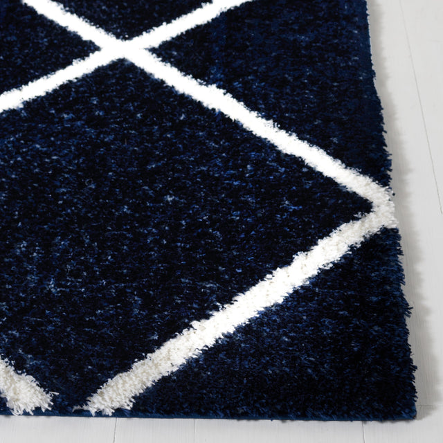 Safavieh Tahoe Shag Tho676N Navy/White Rug.