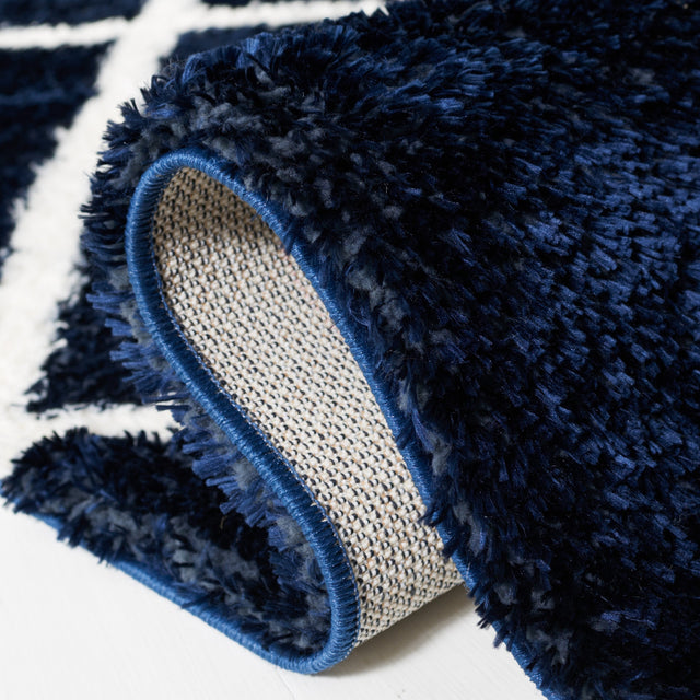 Safavieh Tahoe Shag Tho676N Navy/White Rug.