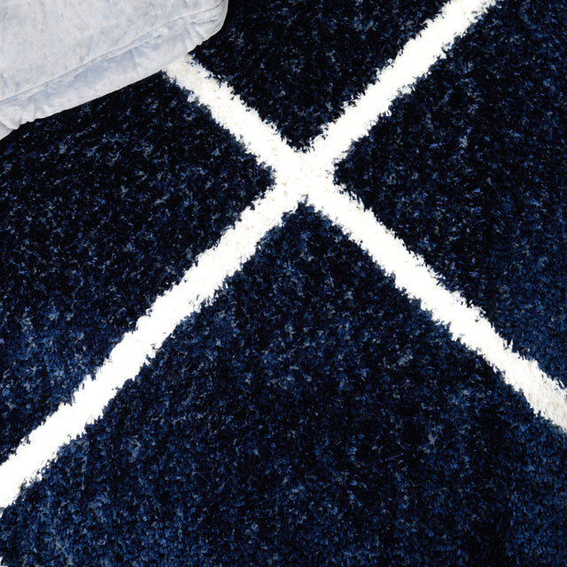 Safavieh Tahoe Shag Tho676N Navy/White Rug.