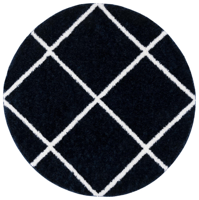 Safavieh Tahoe Shag Tho676N Navy/White Rug.