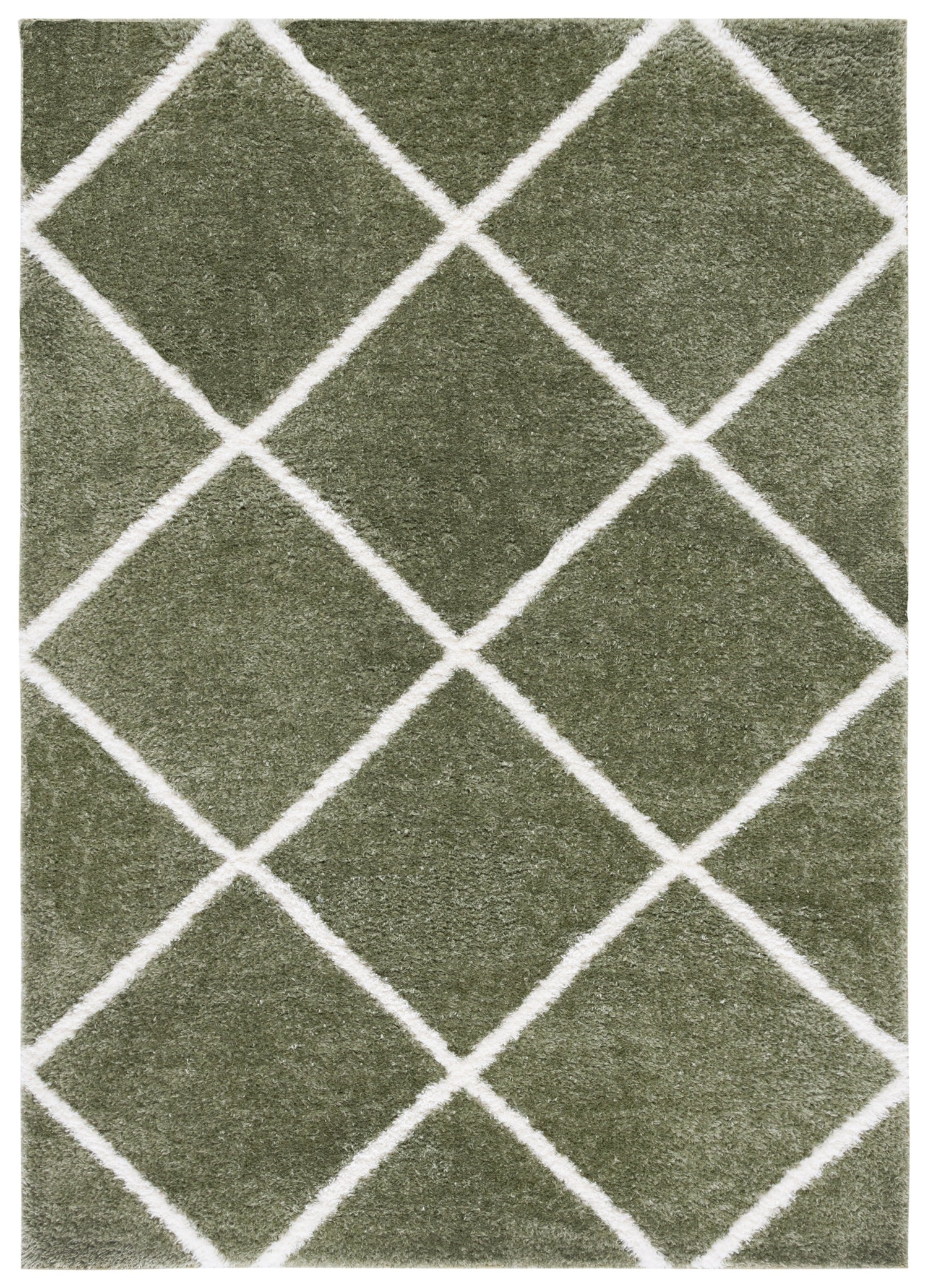 Safavieh Tahoe Shag Tho676W Sage/White Rug.