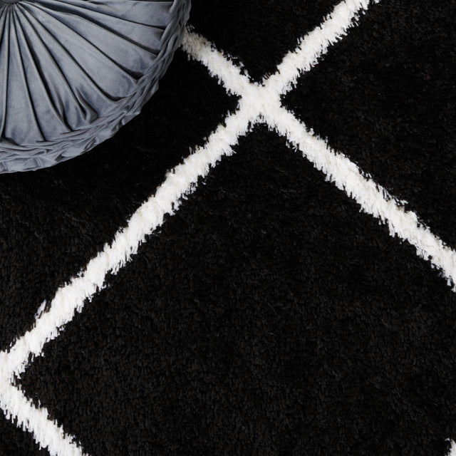Safavieh Tahoe Shag Tho676Z Black/White Rug.