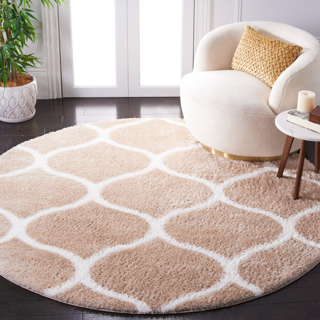 Safavieh Tahoe Shag Tho677B Beige/White Rug.