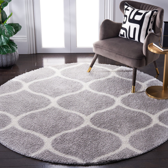 Safavieh Tahoe Shag Tho677F Light Grey/White Rug.