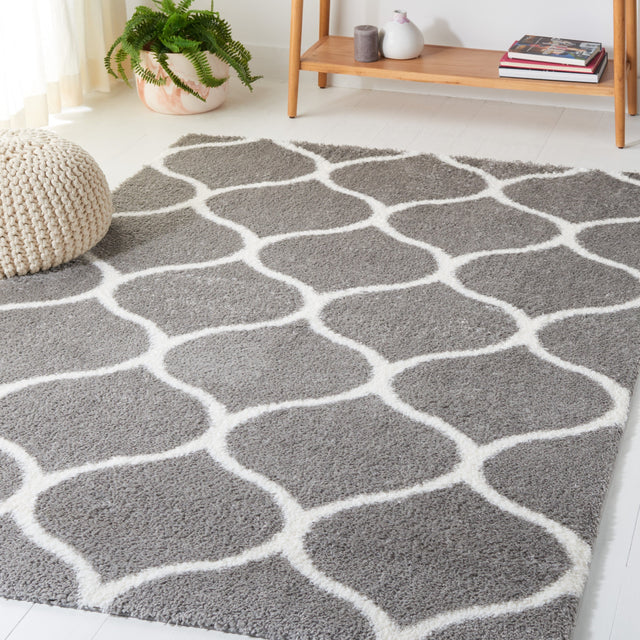 Safavieh Tahoe Shag Tho677H Grey/White Rug.