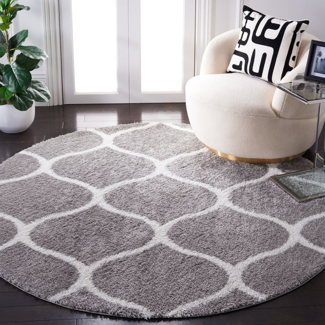 Safavieh Tahoe Shag Tho677H Grey/White Rug.