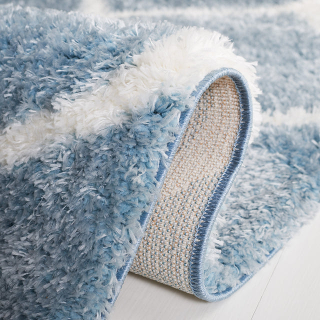 Safavieh Tahoe Shag Tho677M Blue/White Rug.