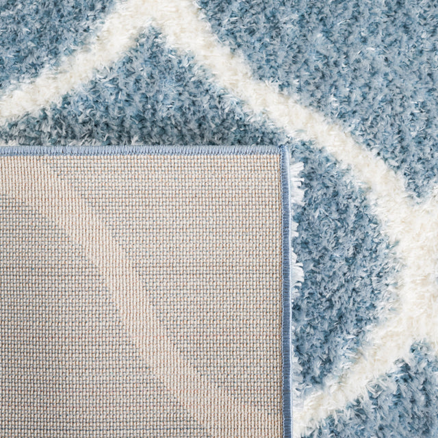Safavieh Tahoe Shag Tho677M Blue/White Rug.