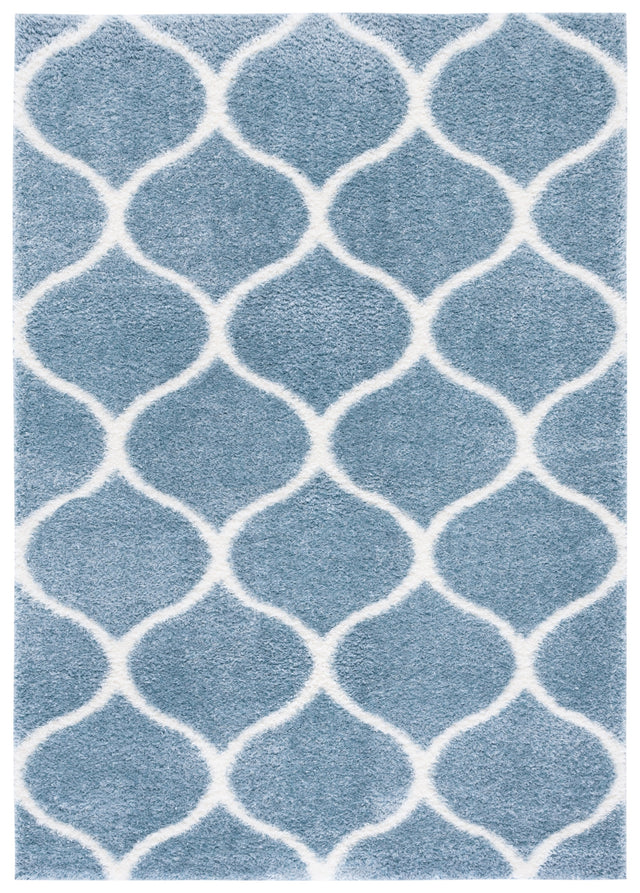 Safavieh Tahoe Shag Tho677M Blue/White Rug.