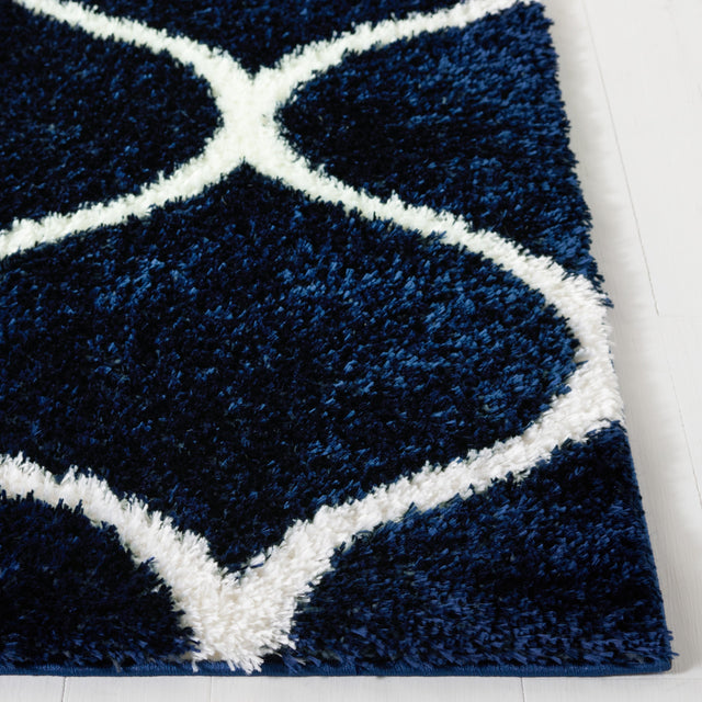 Safavieh Tahoe Shag Tho677N Navy/White Rug.
