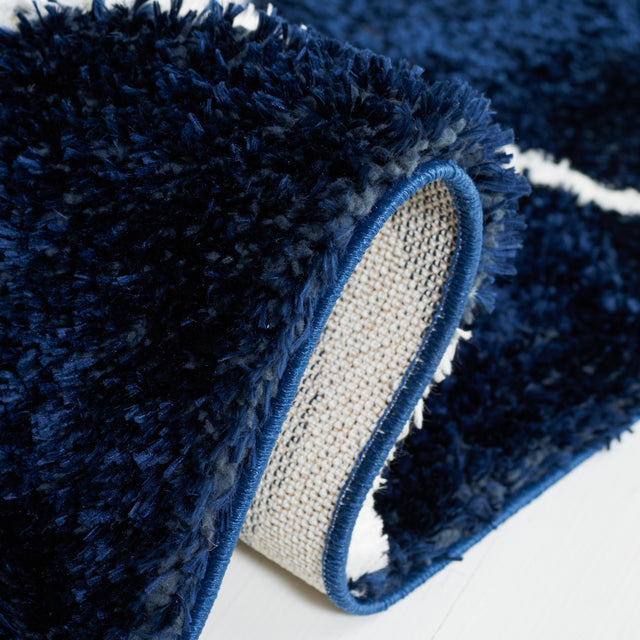 Safavieh Tahoe Shag Tho677N Navy/White Rug.
