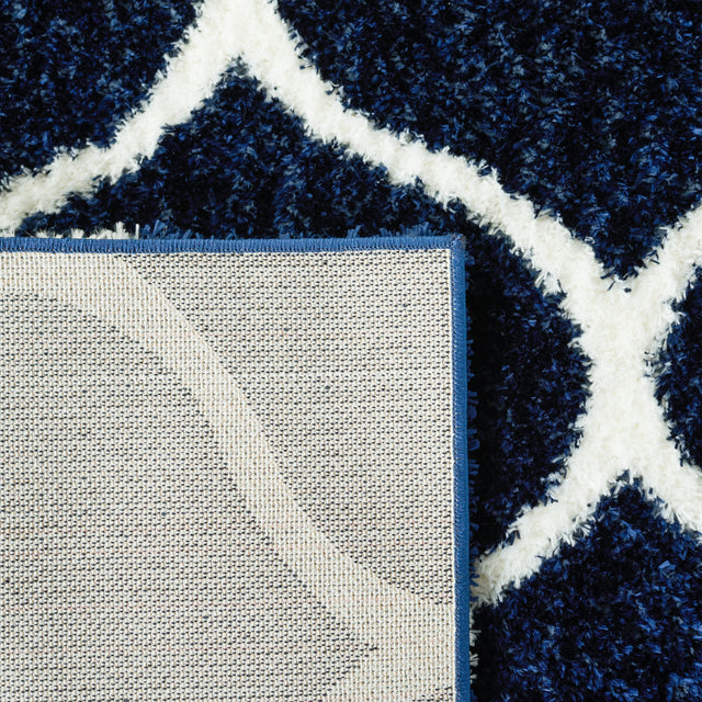 Safavieh Tahoe Shag Tho677N Navy/White Rug.