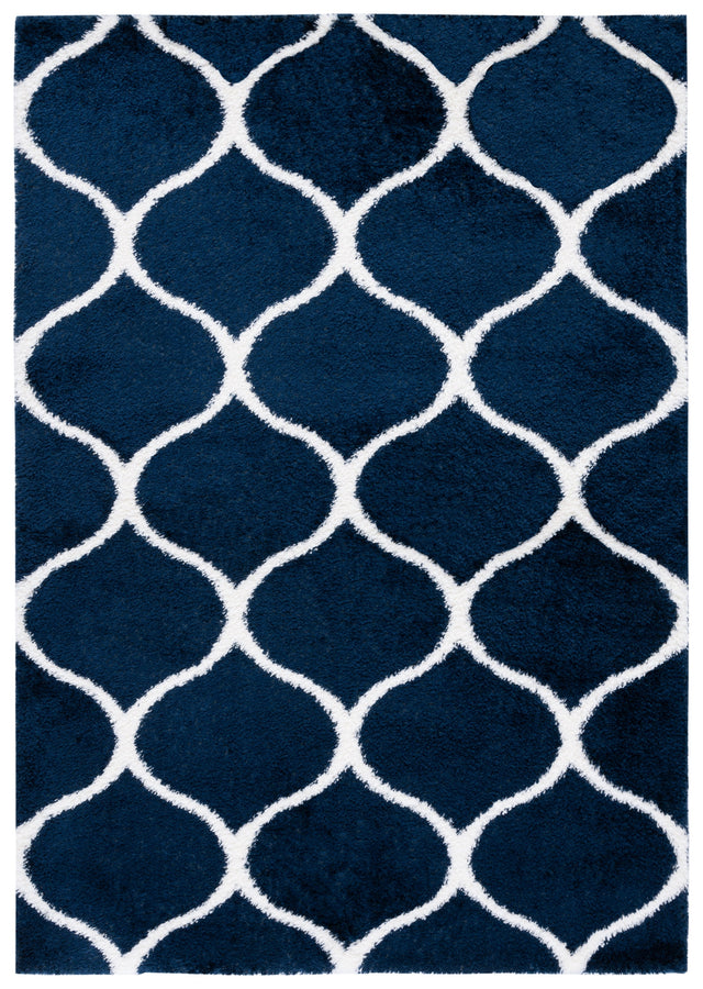 Safavieh Tahoe Shag Tho677N Navy/White Rug.