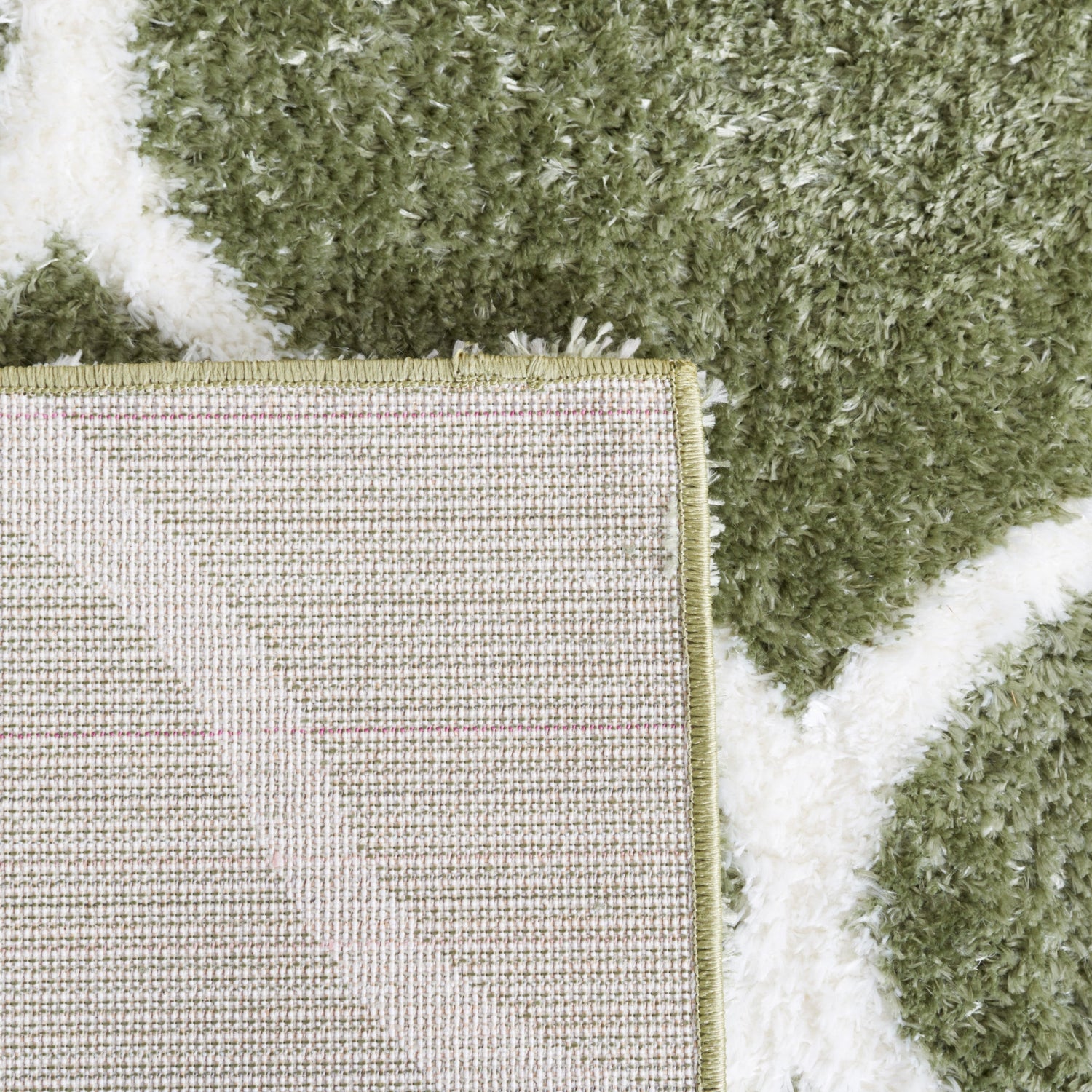 Safavieh Tahoe Shag Tho677W Sage/White Rug.