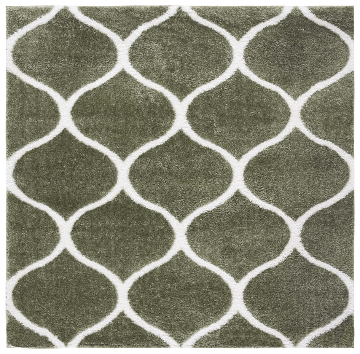 Safavieh Tahoe Shag Tho677W Sage/White Rug.
