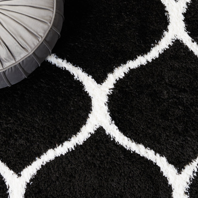 Safavieh Tahoe Shag Tho677Z Black/White Rug.